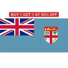 Fiji National Flag Bunting Country Football Supporter Party Decorations 5X3FT picture