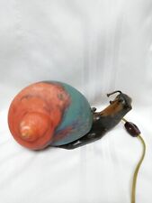 Vintage Bronze And Glass Snail Lamp. picture