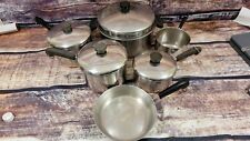 Revere Ware 1801 Copper Bottom Cookware Set Lot Of 10 American Made Vintage picture