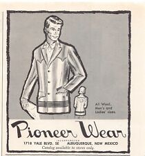 Pioneer Wear Albuquerque New Mexico Western Clothing Vintage Magazine Print Ad picture