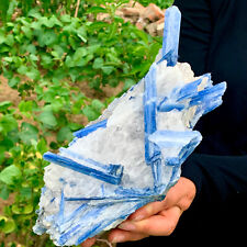 4.66LB  Rare Natural beautiful Blue KYANITE with Quartz Crystal Specimen Rough picture