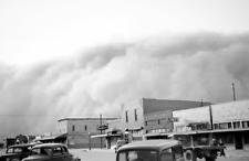 1937 Approaching Dust Storm, Elkhart, Kansas Old Photo 11