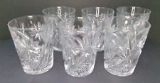 Set of 6 Antique Signed Libbey Cut Glass Floral 3 7/8