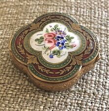 Late 19thC Double Guilloche Enameled Ormolu Vanity Compact~ Hallmark *FRANCE picture