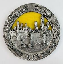 1982 MICHAEL RICKER “Southwestern Christmas” Pewter Plate #3799/5500 picture
