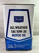 Vintage Sears 2.5 Gallon Can All Weather Motor Oil SAE 10W-30 picture