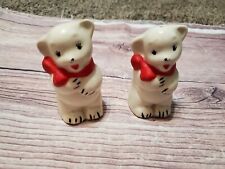 Vintage Mid century Ceramic Shawnee White  Bear, Salt and Pepper Shakers  picture