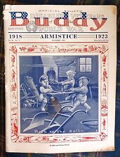 'BUDDY' Magazine, Nov. 1923 Veterans of WWI-Vets Rights, 