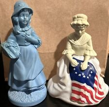 Vintage Avon Perfume Figurine Bottles: Betsy Ross (Full) and Little Girl Blue picture