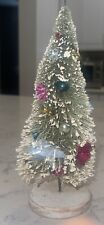 Vtg 9.5” bottlebrush Christmas tree mercury glass ball ornaments Japan picture