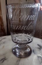 * RARE 1862 * Antique German Commemorative Beaker Glass  | Etched | Blown Rummer picture