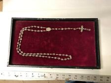 BEAUTIFUL Antique  Faceted Crystal and Sterling Silver Rosary   InvsT DrSk picture