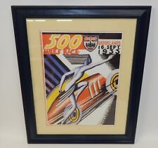 Vintage 1933 Brooklands 500 Mile Car Race Framed Poster picture