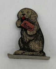 1920's Cracker Jack Tin litho Checkers Teddy ToxDog prize toy 1 & 1/2” Shotwell picture