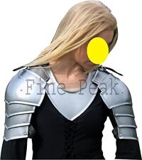 Pair of pauldrons with Gorget LARP pauldrons Shoulders Female Fantasy knight arm picture