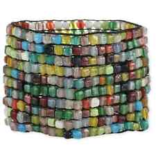 Wide Multi Colored Square Bead Mosaic Bracelet picture