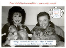 Steve Lawrence, Eydie Gorme, pet overpopulation, spaying, neutering, Postcard picture