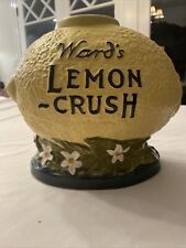 1918 Vintage WARD'S Lemon Crush Counter Top Soda Ceramic Syrup Dispenser picture
