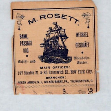 1890s-1910s Print Ad M Rossett Bank and European Ship Passage Trip picture