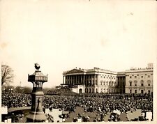 BR53 Rare Original Photo PRESIDENTIAL INAUGURATION Large Crowd Historic Event picture