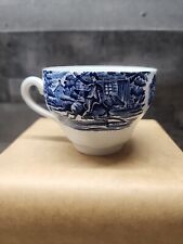 Liberty Blue Tea Cup Vintage Staffordshire Paul Revere Colonial Scene Ironstone picture