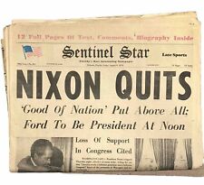 Vintage Newspaper August 9,1974 Nixon Quits Orlando Florida Sentinel Star picture