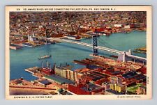 Camden NJ-New Jersey, Delaware Bridge Connecting Philadelphia, Vintage Postcard picture