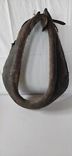 Antique Leather Horse Collar Harness Brown Vintage Horse Hair in Seams from use picture