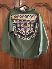 Free People Women’s Military Shirt Jacket OG107 Beaded Navajo Woodstock Size M picture