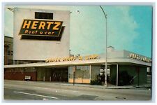 Miami Florida FL Postcard Hertz Rent Car New Miami Office 1962 Vintage Antique picture