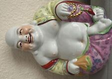 Very Nice Multi Colored Porcelain Hand Painted Laughing Buddha Statue/Figurine picture