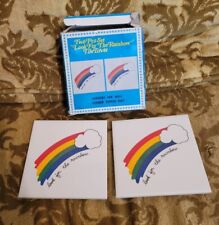 2 vtg 80s Look For The Rainbow Tile Trivets NIB picture