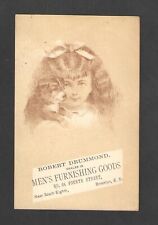 1880s ROBERT DRUMMOND MENS FURNISHING GOODS BROOKLYN E D VICTORIAN TRADE CARD picture