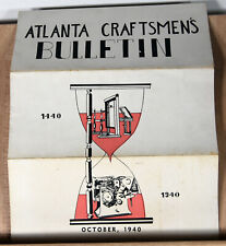 1940 Antique Flyer Atlanta Craftmen's Bulletin Club of Printing M. J. Hoover picture
