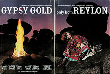 1981 Teen Gypsy Girl Revlon gypsy gold make-up campfire retro photo print ad S36 picture