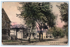c1910 Looking North on Sixth Street Rochelle Illinois IL Antique Postcard picture