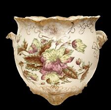 Large Antique Warwick Semi-Porcelain Peonies Jardinière Vase Hand-Painted picture