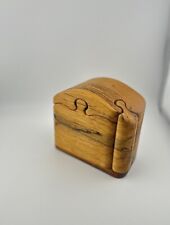 Vintage Fred Marilyn Buss Puzzle Box Brown Myrtle & Zebra Wood Signed RARE picture