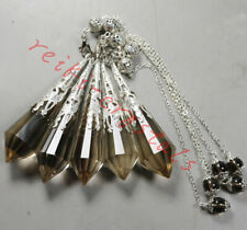 5pcs Wholesale Natural Smoky Quartz Crystal Pendulum Dowsing Point Divination picture