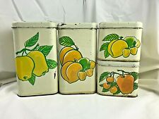 Vintage Harvell Kilgore Canister Set of 4 Fruit Theme Made in USA picture