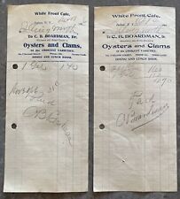 1906 Original Billhead Oysters Clams White Front Cafe Fulton New York Receipt x2 picture