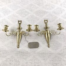 American Museum Brass Collection by Baldwin Pair of Candle Sconces Early Am NEW picture