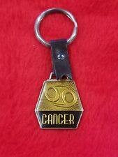 Vintage 69 Cancer Zodiac Keychain With Leather Button Strap picture