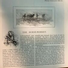 1895 Horse Market Buying and Selling Horses illustrated picture