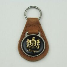 VTG Mercury Marquis Keychain Keyring Fob Black Face Brown Suede Collectible Auto picture