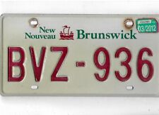 NEW BRUNSWICK passenger 2012 license plate 