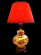 Stunning Vintage Authentic Carl Falkenstein Bubble Glass Lamp Iridescent Amber picture