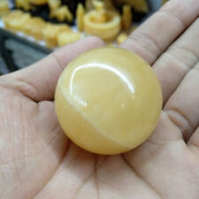 35mm Natural Yellow Topaz carving ball Sphere Crystal Healing Gem Crystal... picture