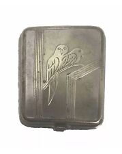 Unusual Early Combination Compact Owls Powder Rouge Vintage  picture