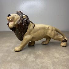 Roaring Lion Ceramic Figurine Vintage Painted Home Decor 10.5